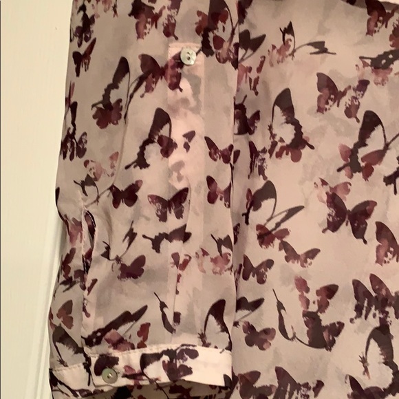 MNG Purple Sheer Butterfly Top Size 6 - Picture 3 of 4